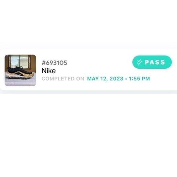 Nike‎ AirMax 97 Shoes Womens 9 Youth 7 Black Metallic Gold Shoes - Picture 2 of 13